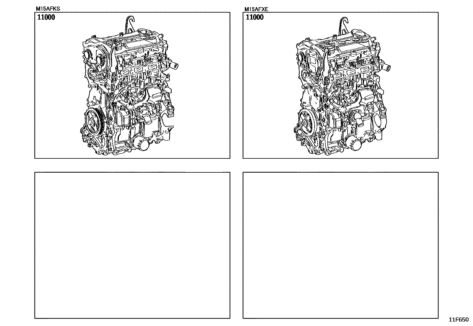 Toyota YARIS Partial Engine Assembly EPC diagram — 11F650