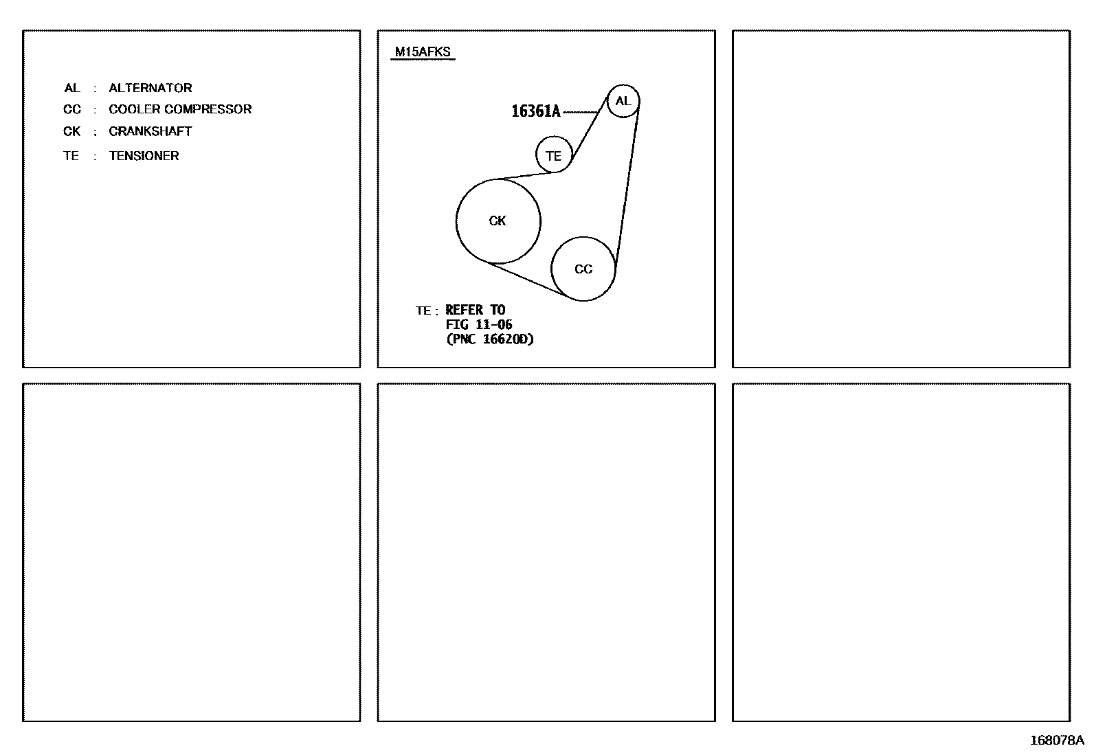 Toyota YARIS V-Belt EPC diagram — 168078A