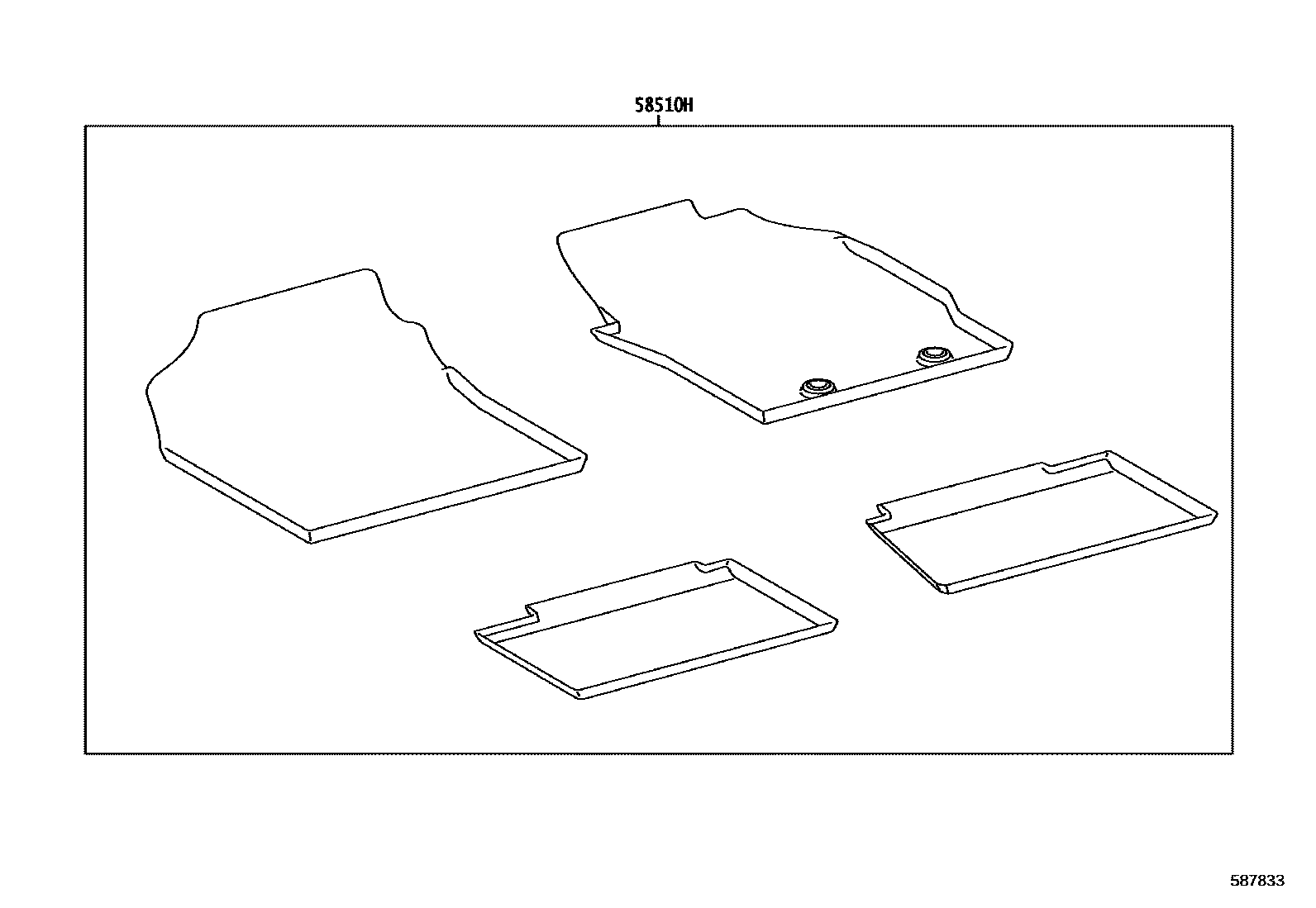 Toyota YARIS 地板垫和地毯 EPC diagram — 587833