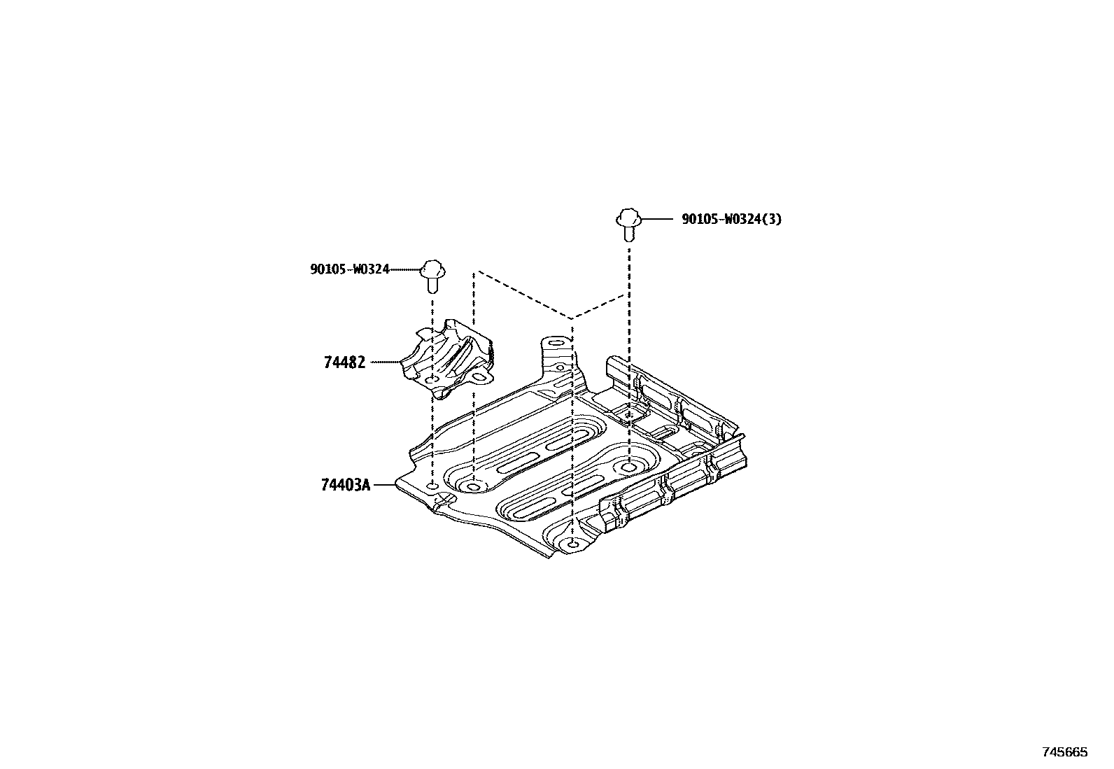 Toyota YARIS battery holder EPC diagram — 745665