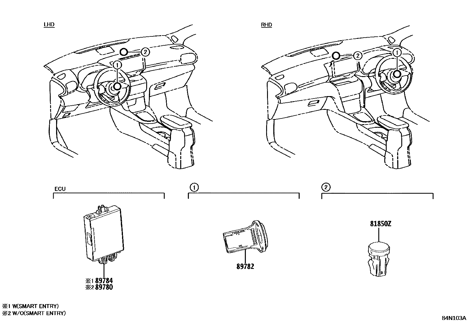 Toyota YARIS 防盗装置 EPC diagram — 84N103A