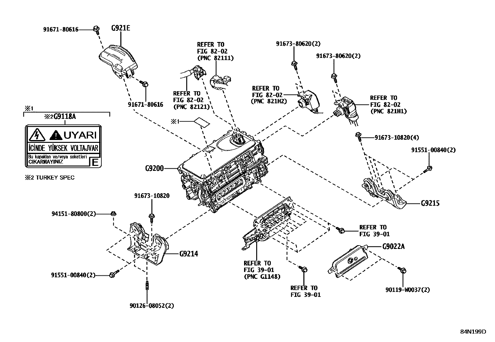 Toyota YARIS HV逆变器 EPC diagram — 84N199D