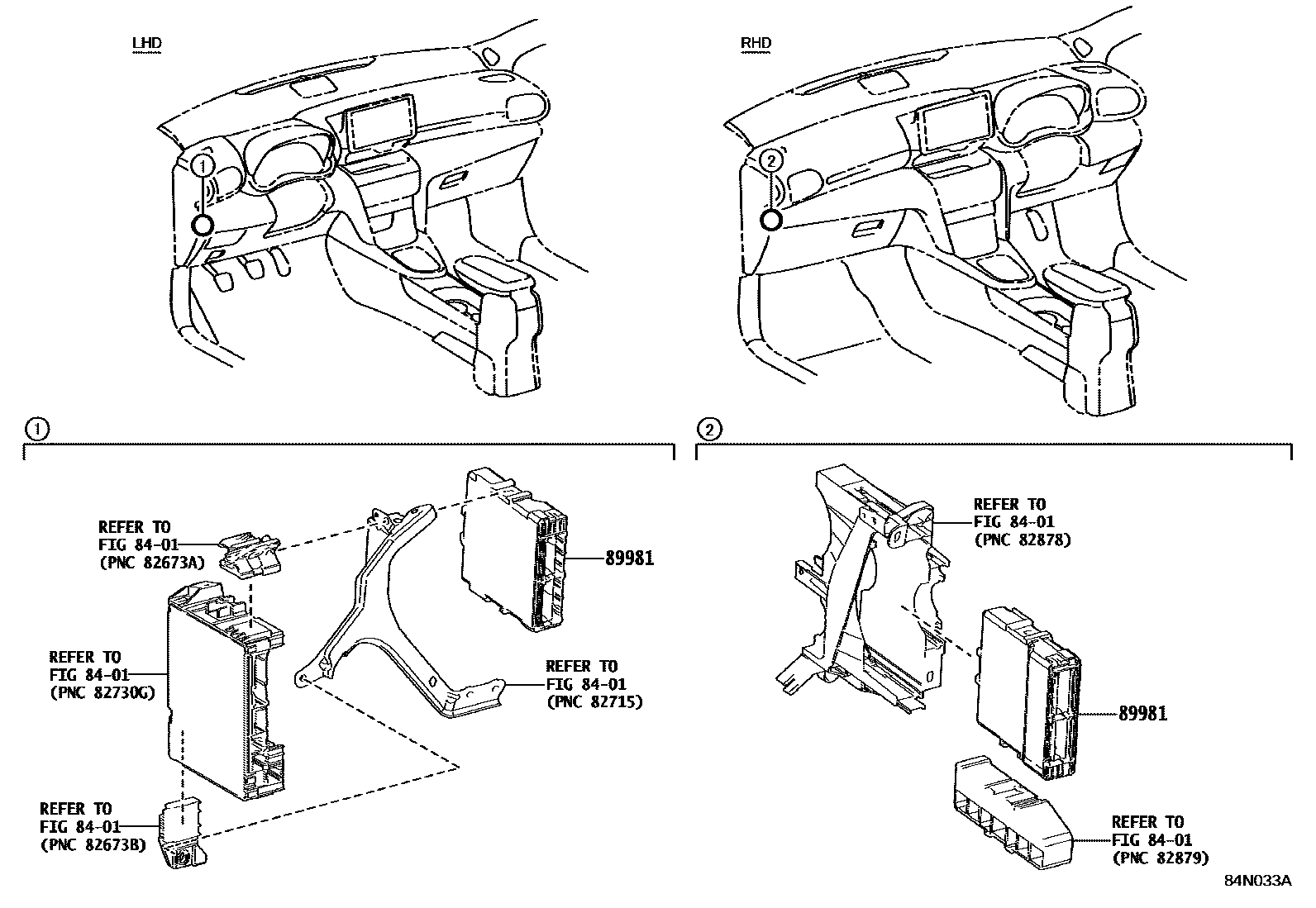 Toyota YARIS HV控制ECU EPC diagram — 84N033A