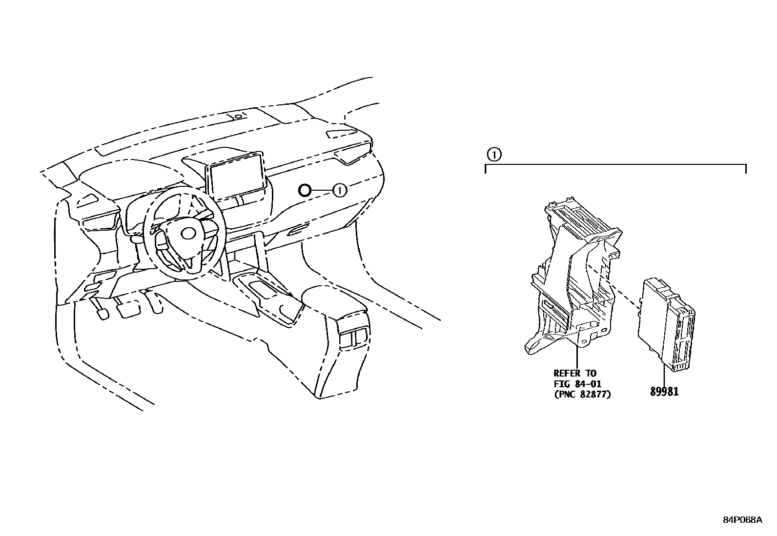 Toyota COROLLA HV控制ECU EPC diagram — 84P068A