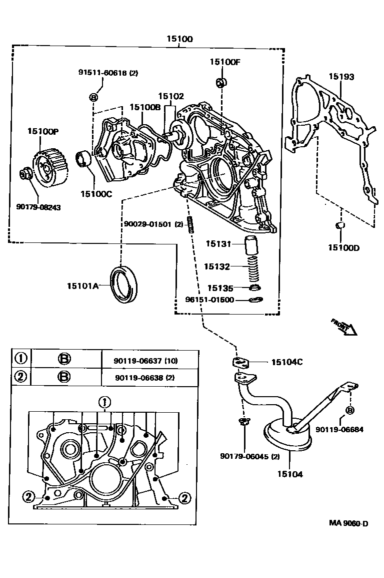 Toyota RAV4 Engine Oil Pump EPC diagram — MA9060D