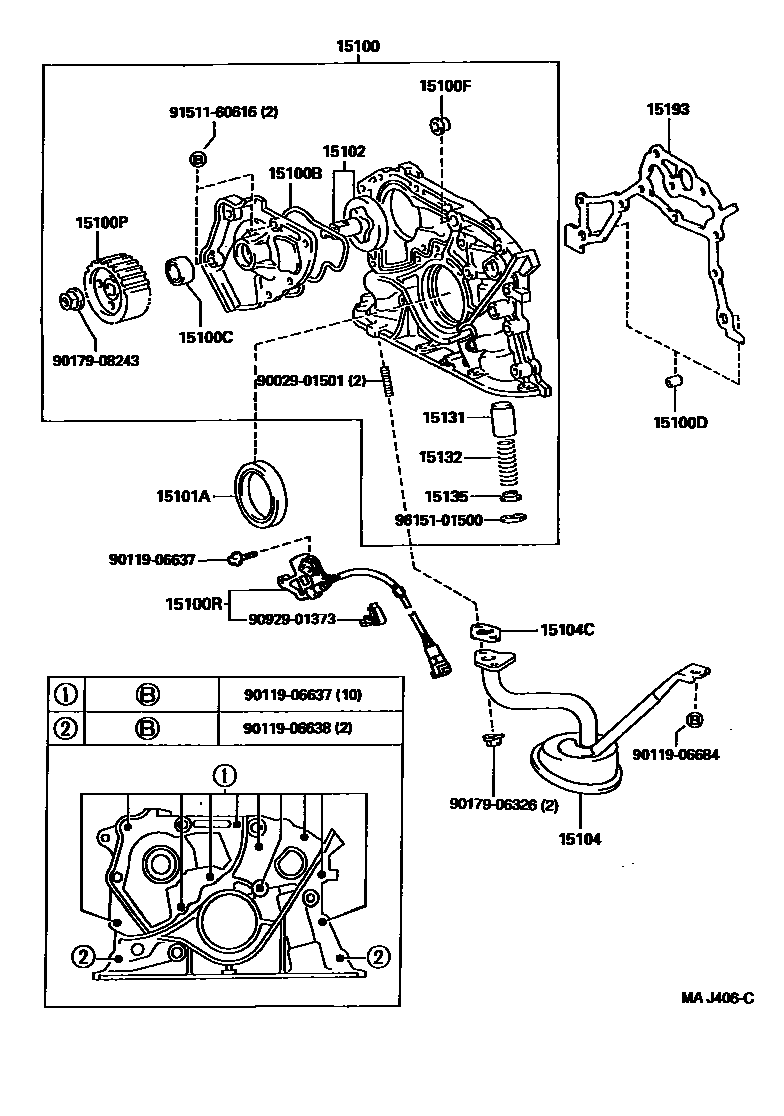 Toyota RAV4 Engine Oil Pump EPC diagram — MAJ406C