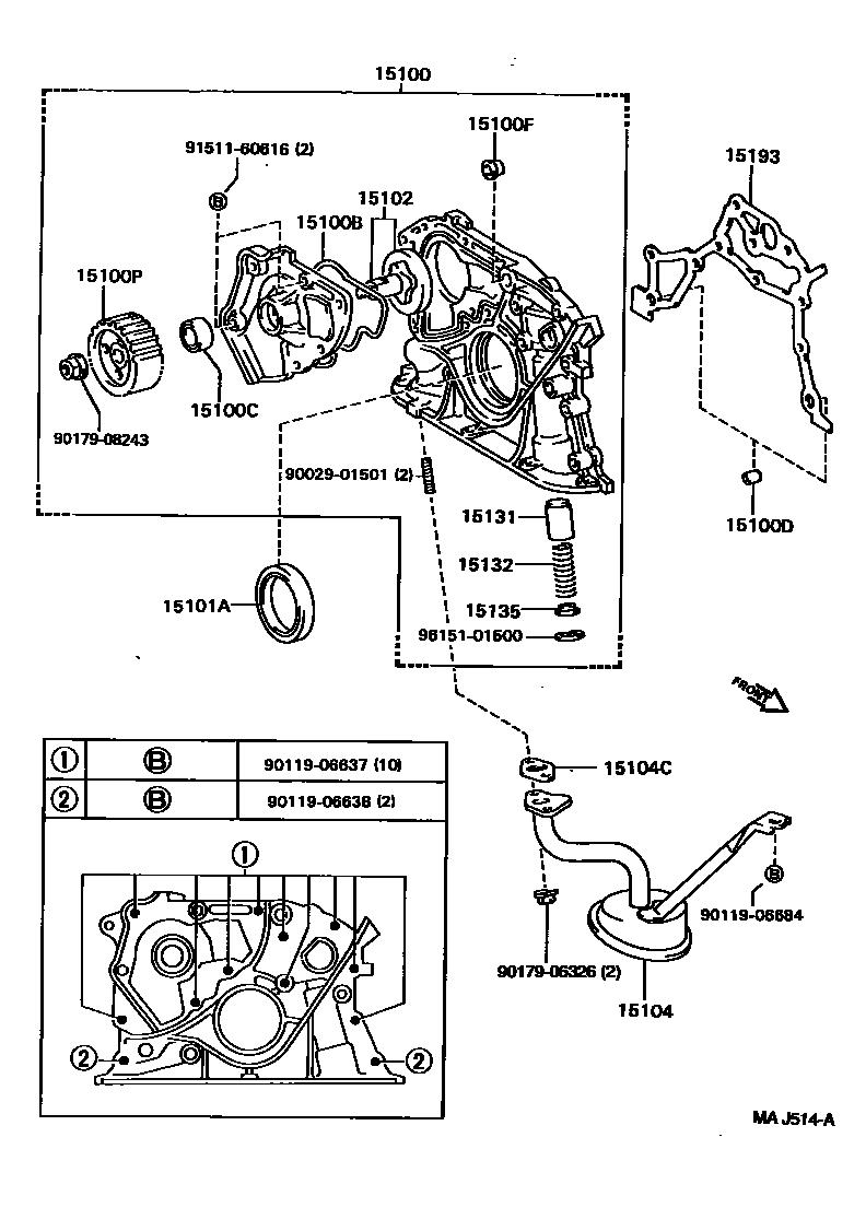 Toyota RAV4 Engine Oil Pump EPC diagram — MAJ514A
