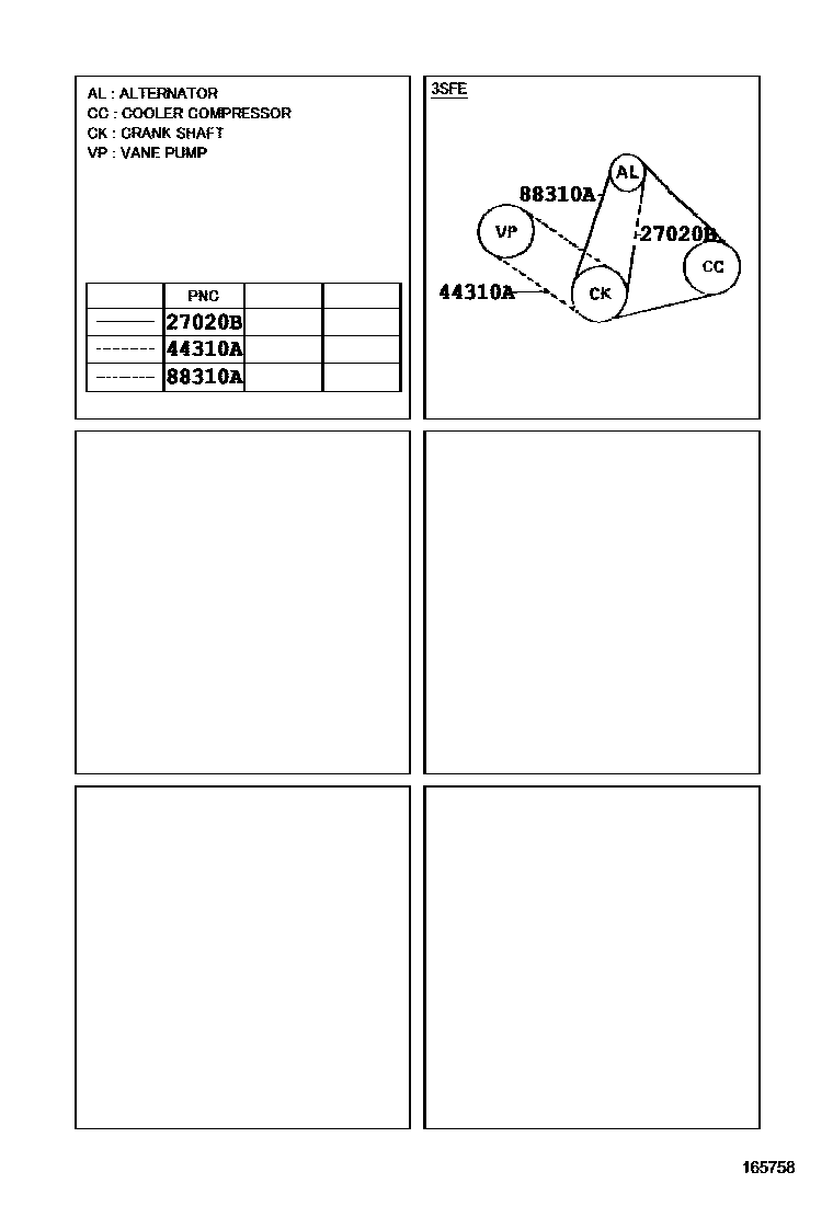 Toyota RAV4 V-Belt EPC diagram — 165758