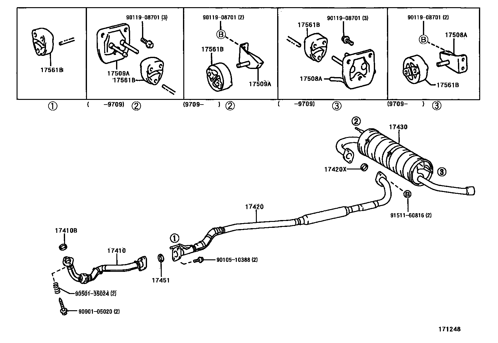 Toyota RAV4 Exhaust Pipe EPC diagram — 171248