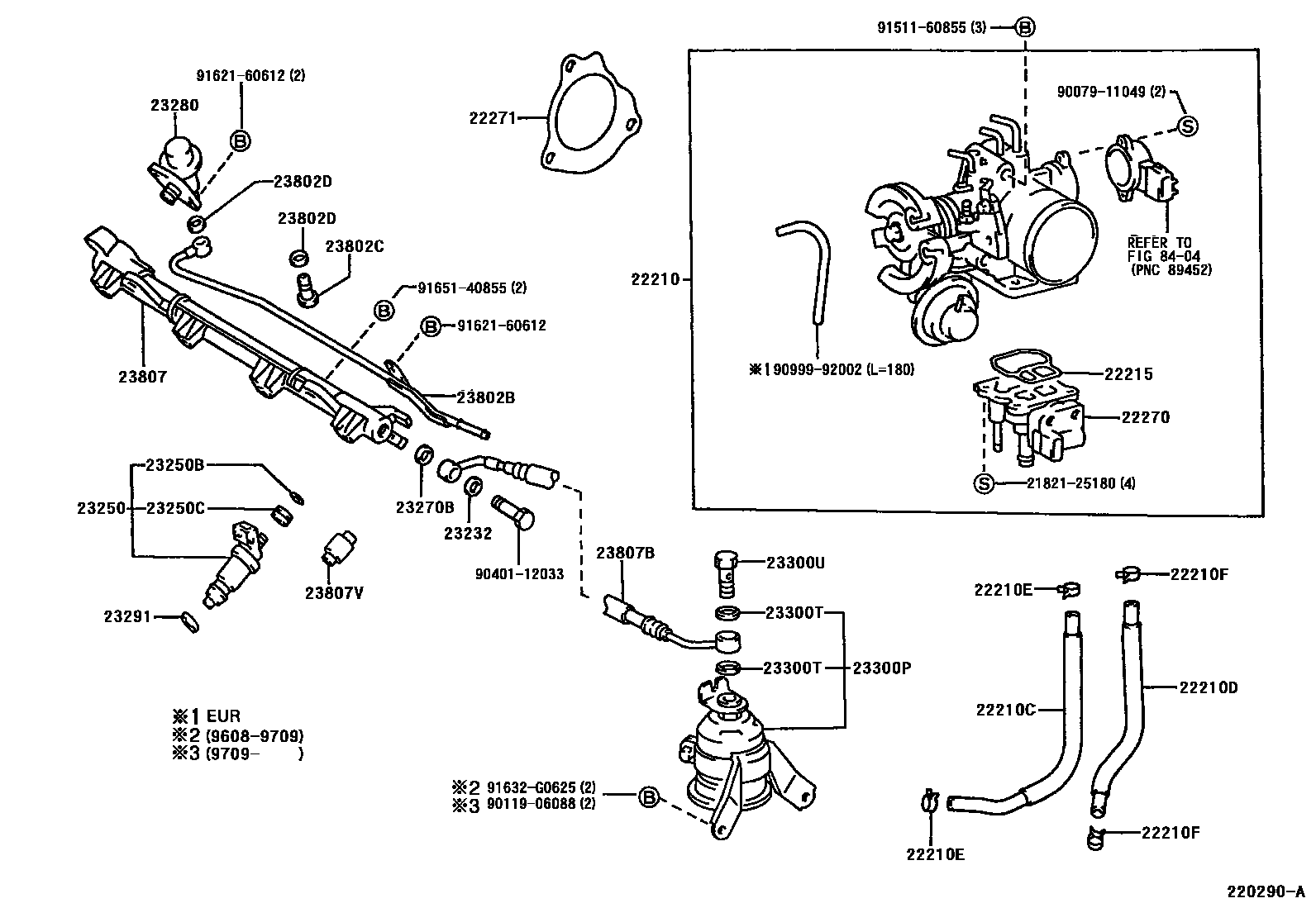 Toyota RAV4 燃油喷射系统 EPC diagram — 220290A