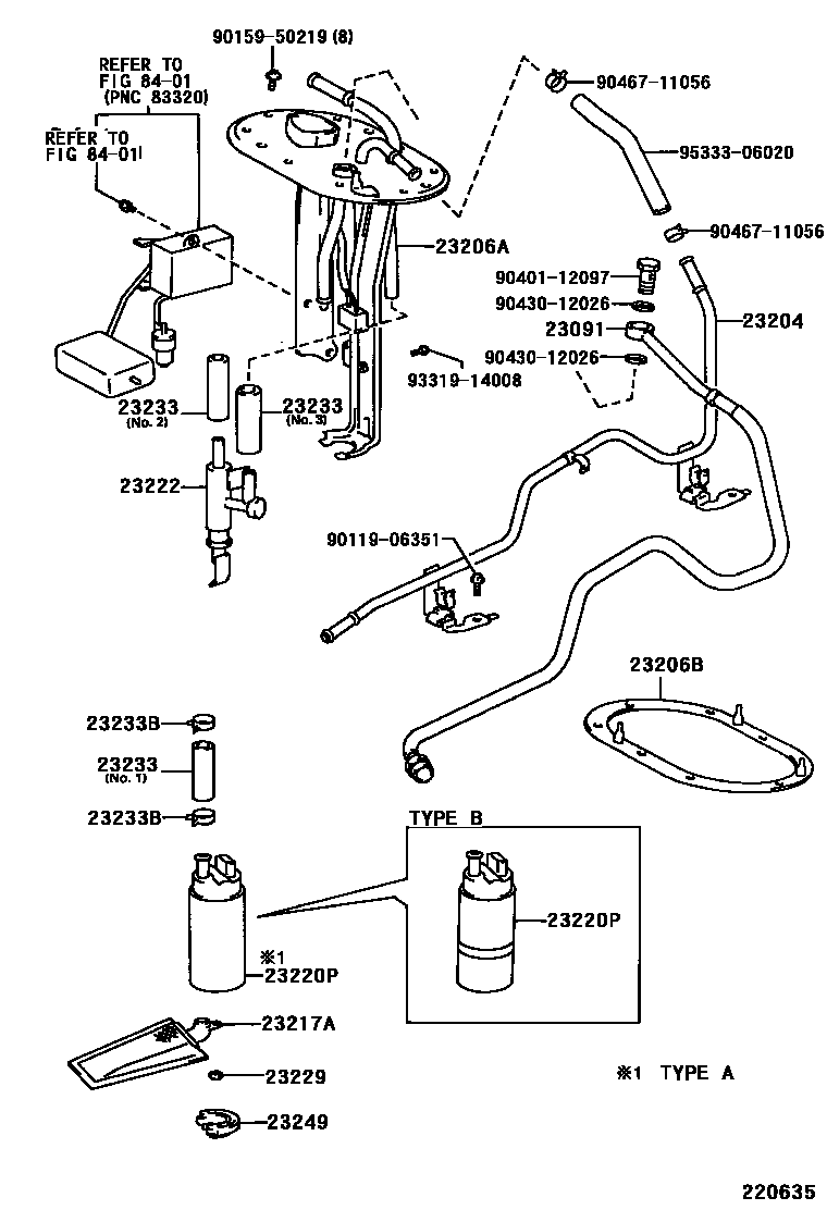 Toyota RAV4 燃油喷射系统 EPC diagram — 220635