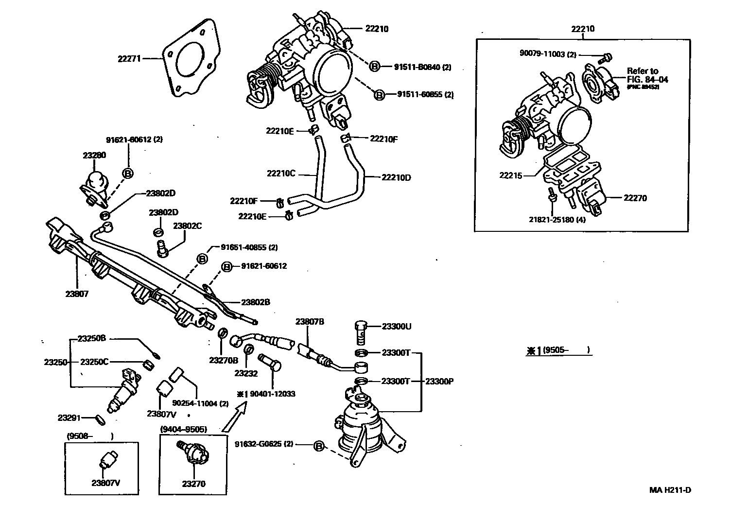 Toyota RAV4 燃油喷射系统 EPC diagram — MAH211D