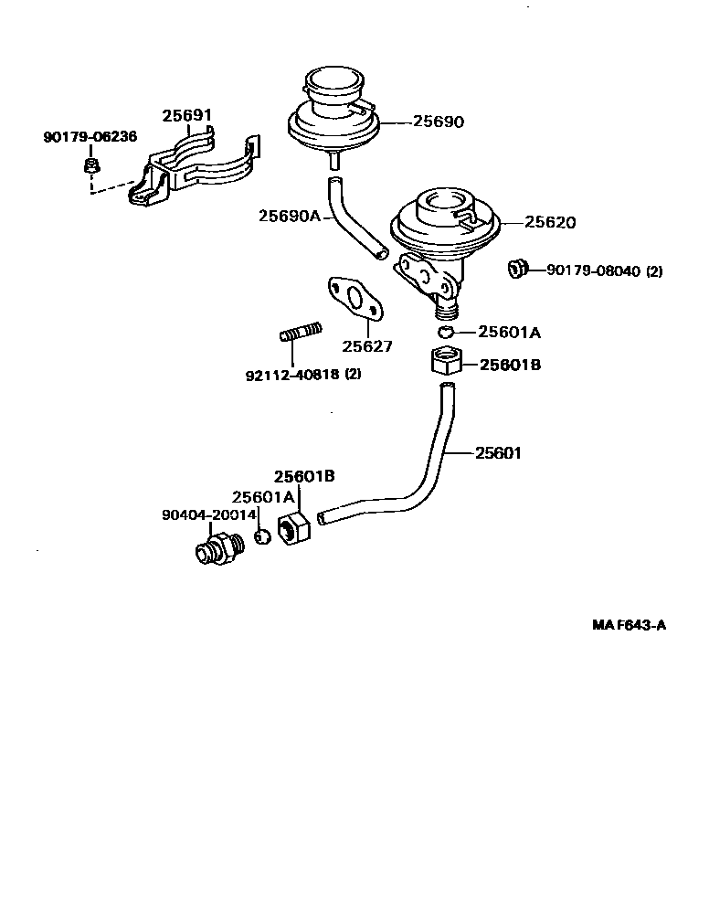 Toyota RAV4 废气再循环系统 EPC diagram — MAF643A