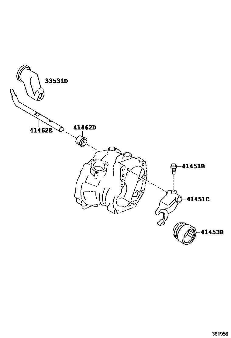 Toyota RAV4 Transfer Lever & Shift Fork Shaft EPC diagram — 361956