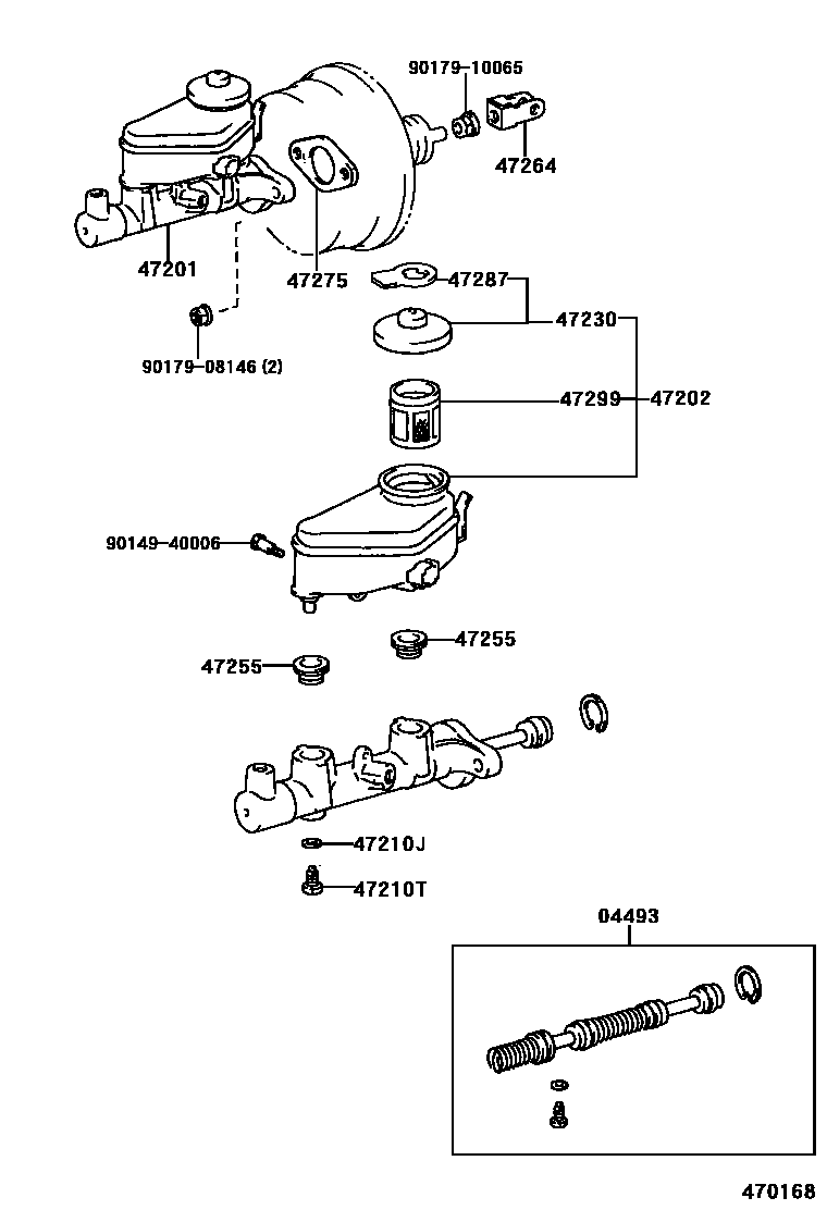 Toyota RAV4 制动总泵 EPC diagram — 470168