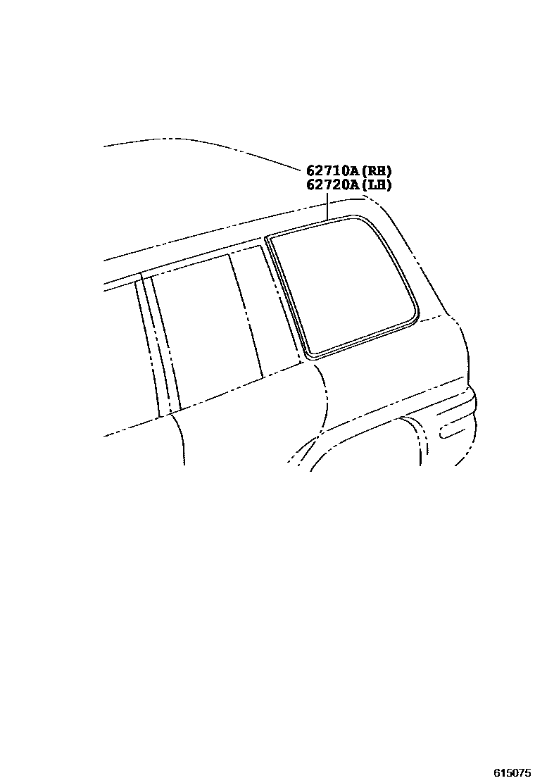 Toyota RAV4 侧窗 EPC diagram — 615075