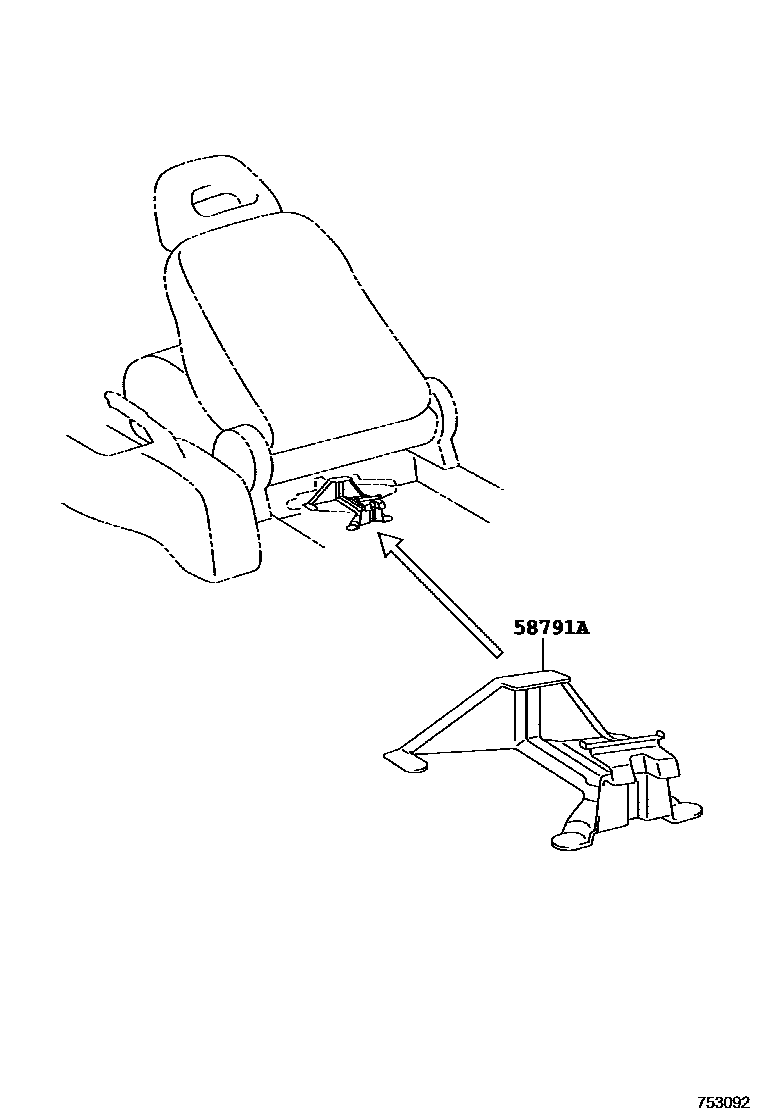 Toyota RAV4 工具箱和牌照支架 EPC diagram — 753092