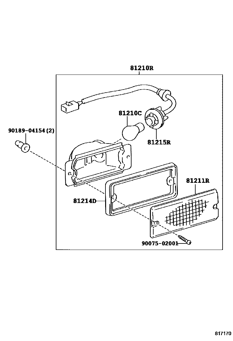 Toyota RAV4 后雾灯 EPC diagram — 817170