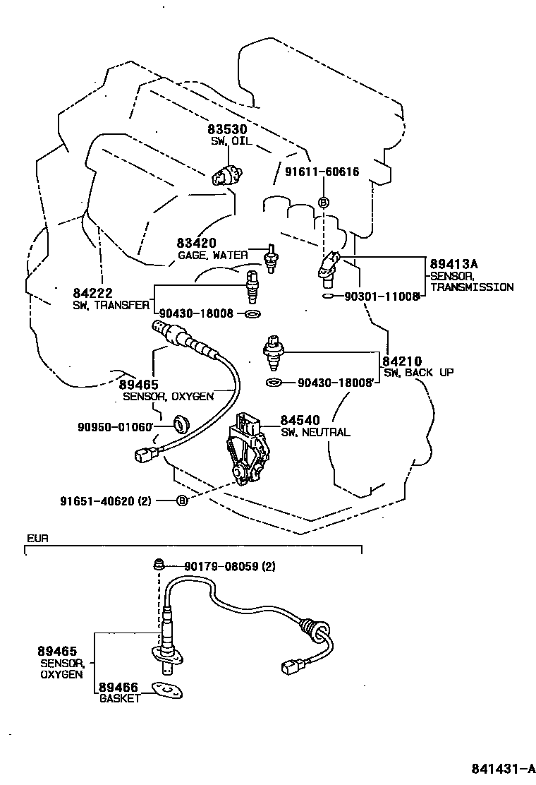 Toyota RAV4 开关和继电器和ECU EPC diagram — 841431A