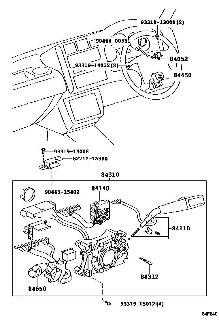 Toyota RAV4 开关和继电器和ECU EPC diagram — 84F640