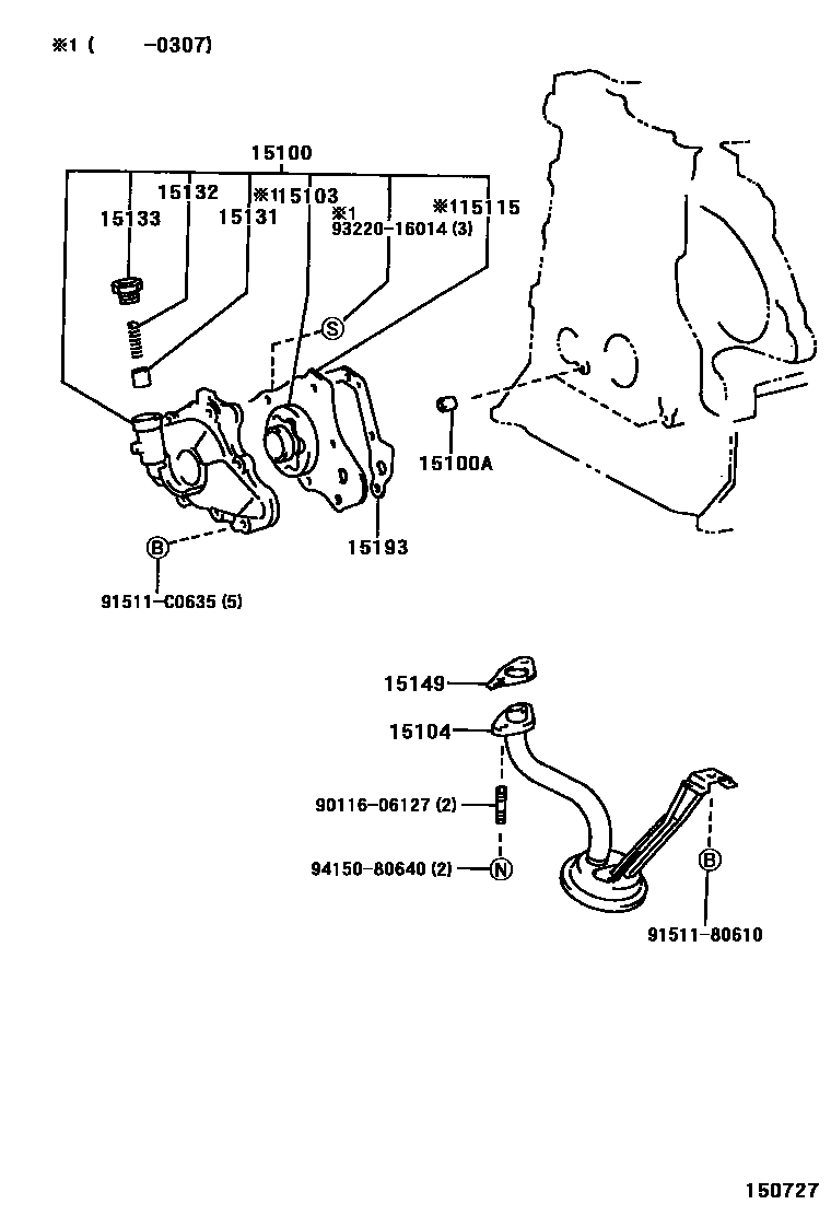 Toyota RAV4 Engine Oil Pump EPC diagram — 150727