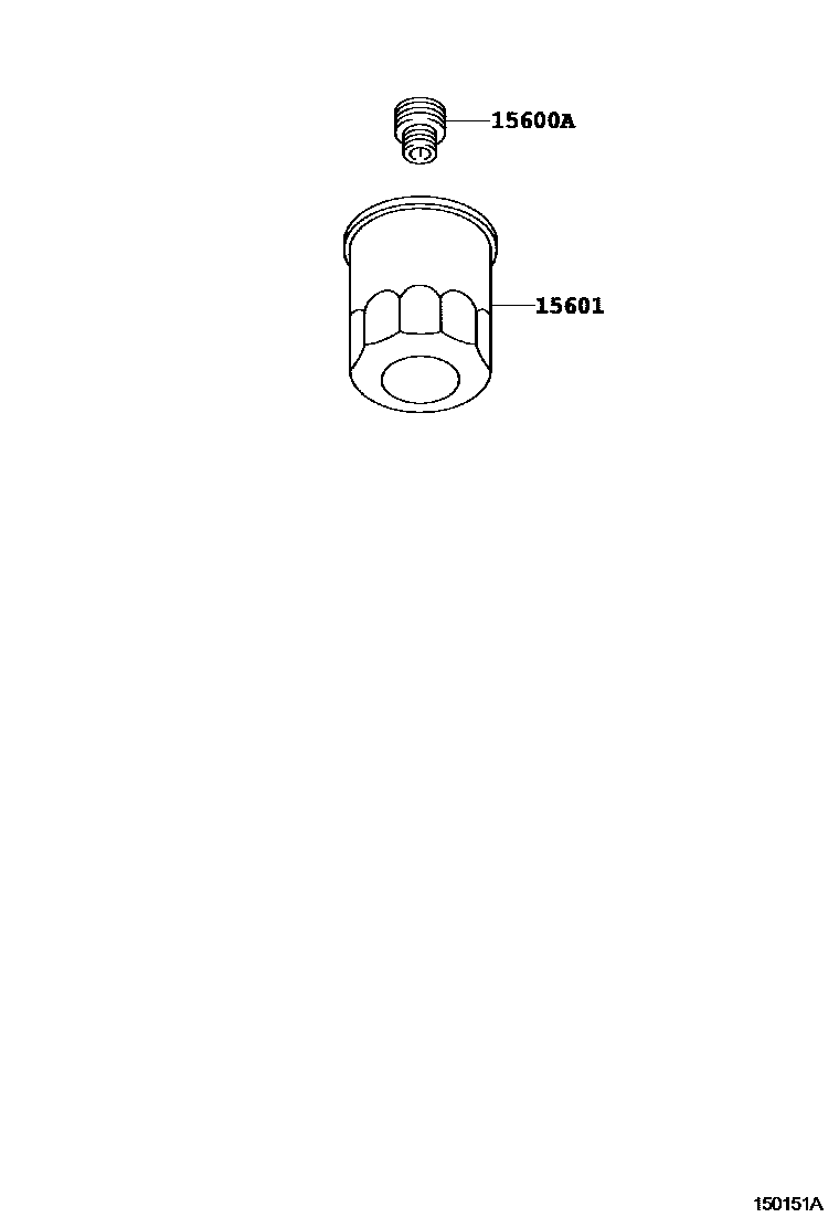 Toyota RAV4 Oil Filter EPC diagram — 150151A