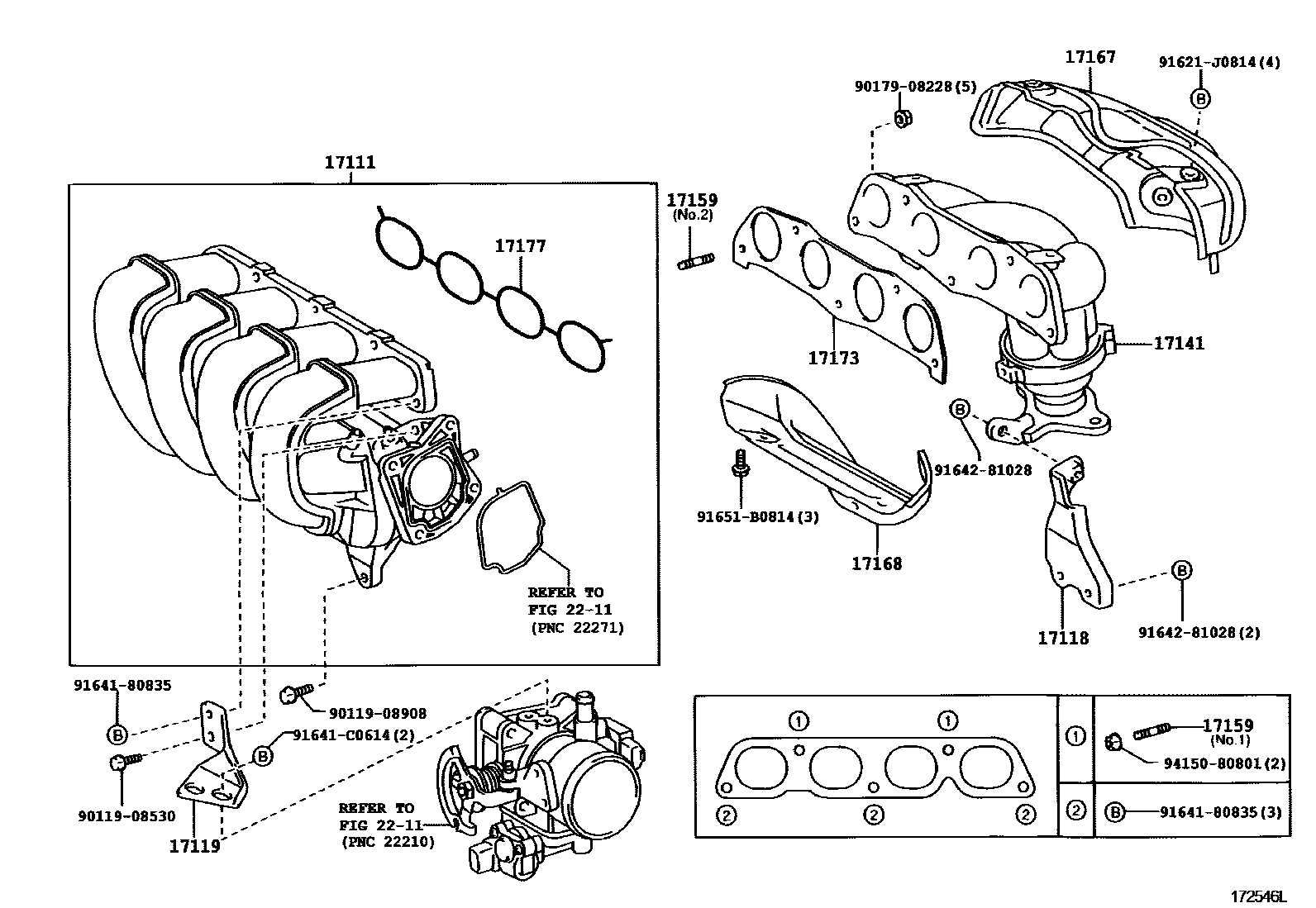 Toyota RAV4 Manifold EPC diagram — 172546L