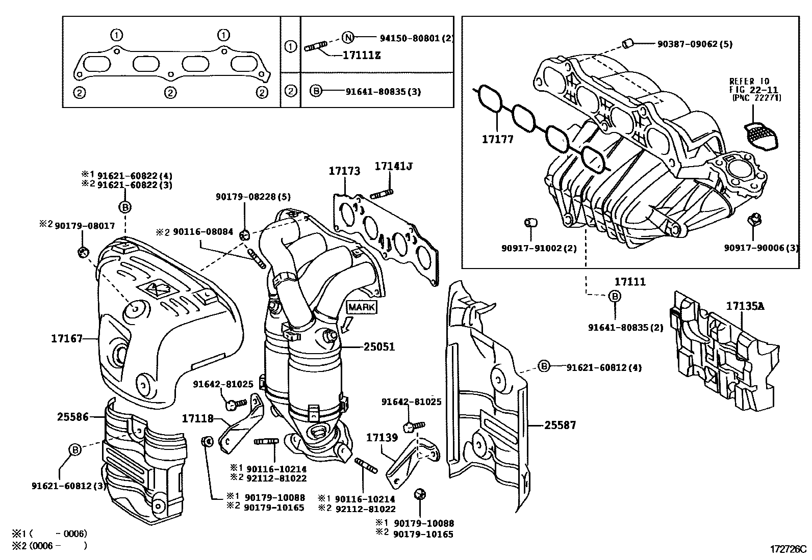 Toyota RAV4 Manifold EPC diagram — 172726C
