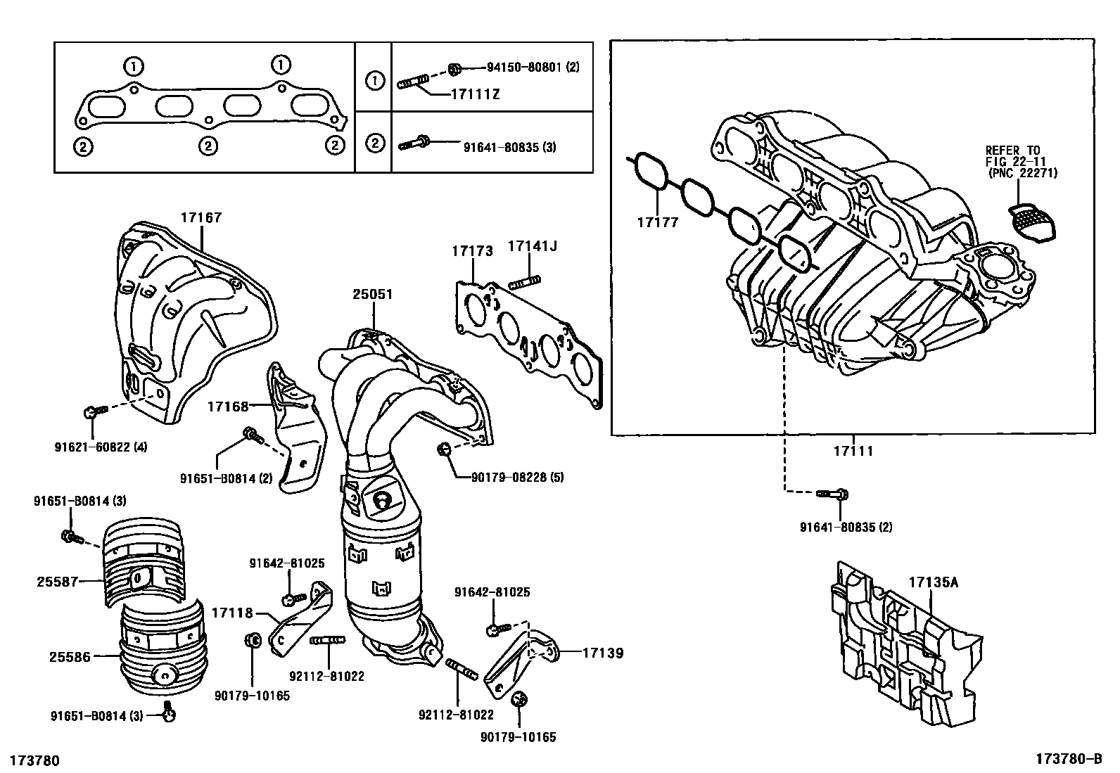 Toyota RAV4 Manifold EPC diagram — 173780B