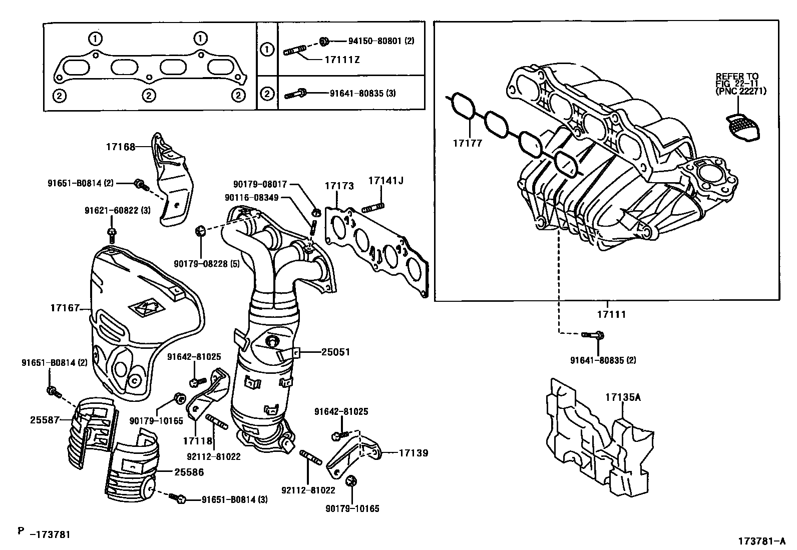 Toyota RAV4 Manifold EPC diagram — 173781A