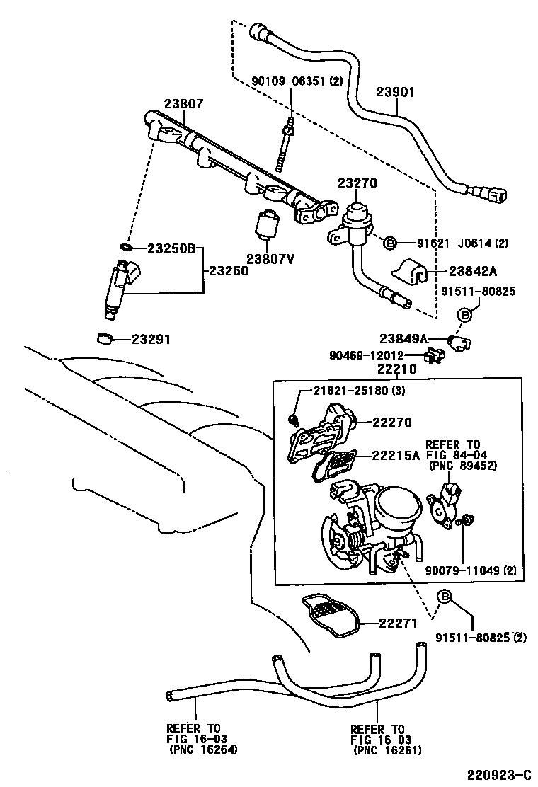 Toyota RAV4 燃油喷射系统 EPC diagram — 220923C