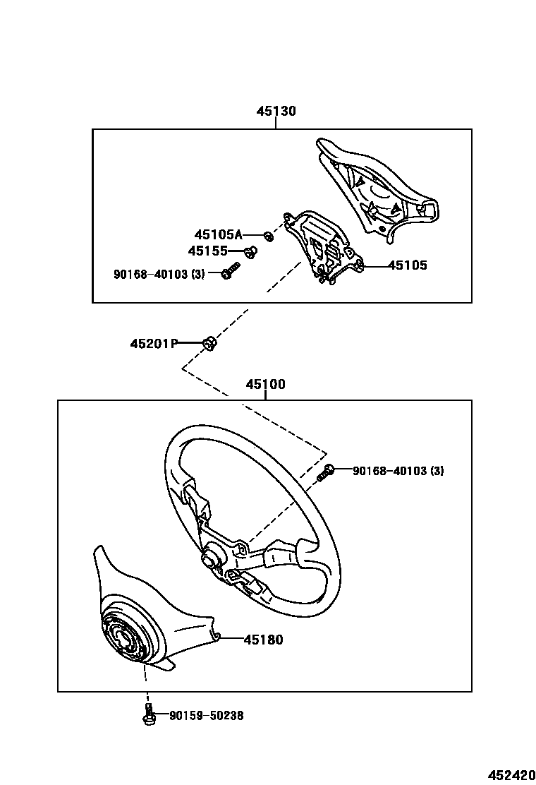 Toyota RAV4 Steering Wheel EPC diagram — 452420