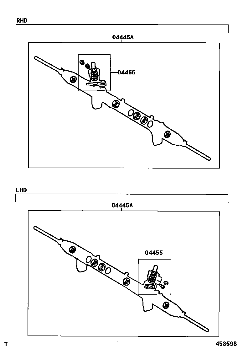 Toyota RAV4 前转向齿轮和连杆 EPC diagram — 453598