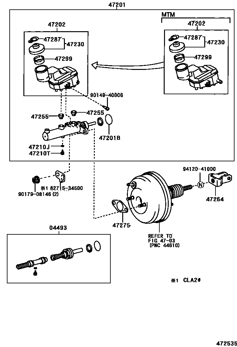 Toyota RAV4 制动总泵 EPC diagram — 472535