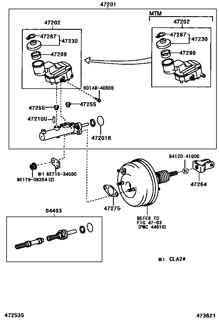 Toyota RAV4 制动总泵 EPC diagram — 473621