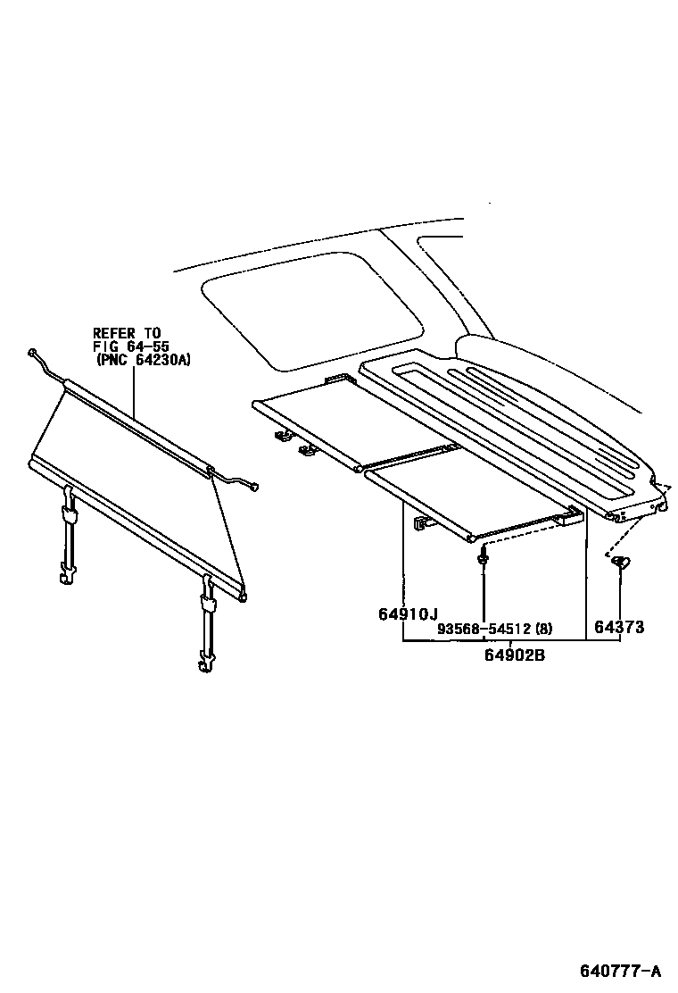 Toyota RAV4 glove box panel EPC diagram — 640777A