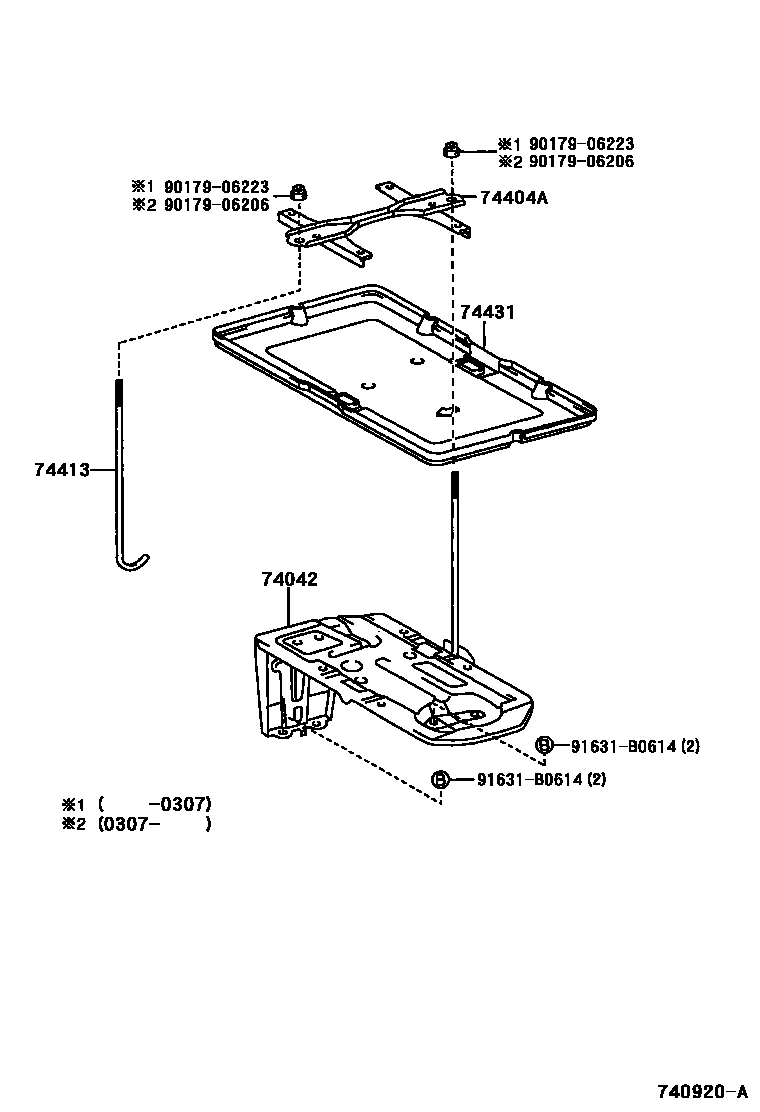 Toyota RAV4 battery holder EPC diagram — 740920A