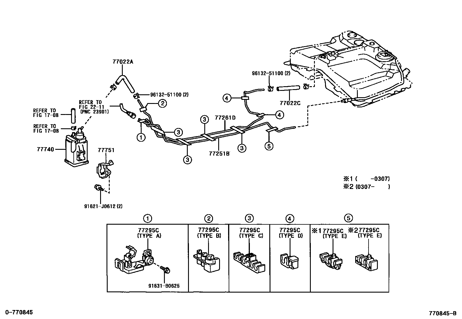 Toyota RAV4 燃油箱和燃油管 EPC diagram — 770845B
