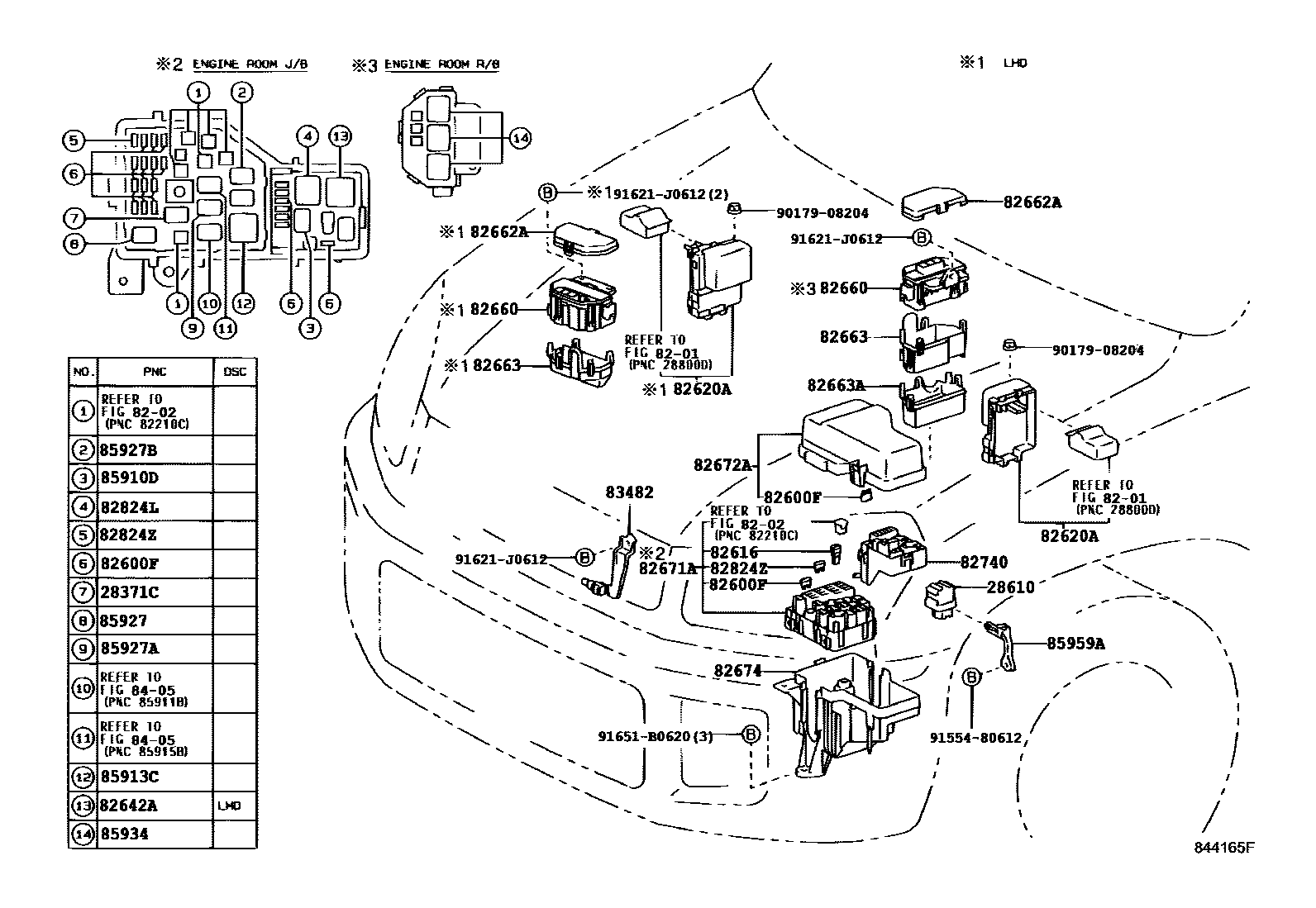 Toyota RAV4 开关和继电器和ECU EPC diagram — 844165F