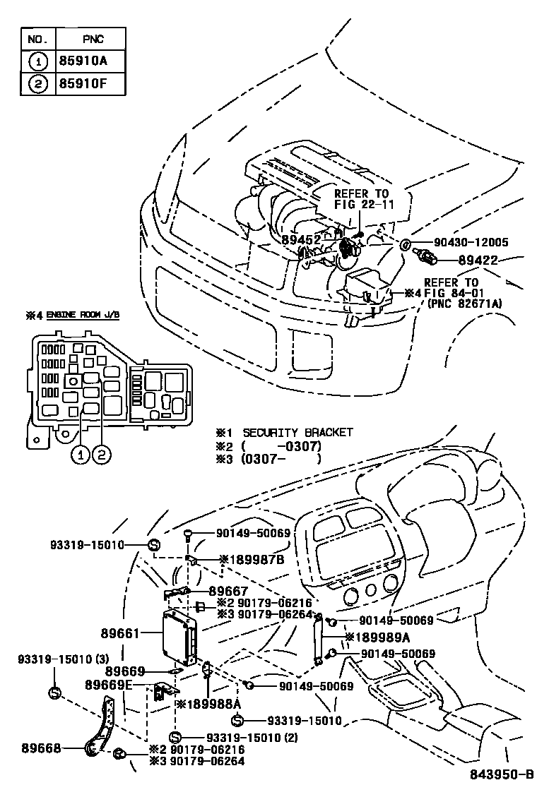 Toyota RAV4 电子燃油喷射系统 EPC diagram — 843950B