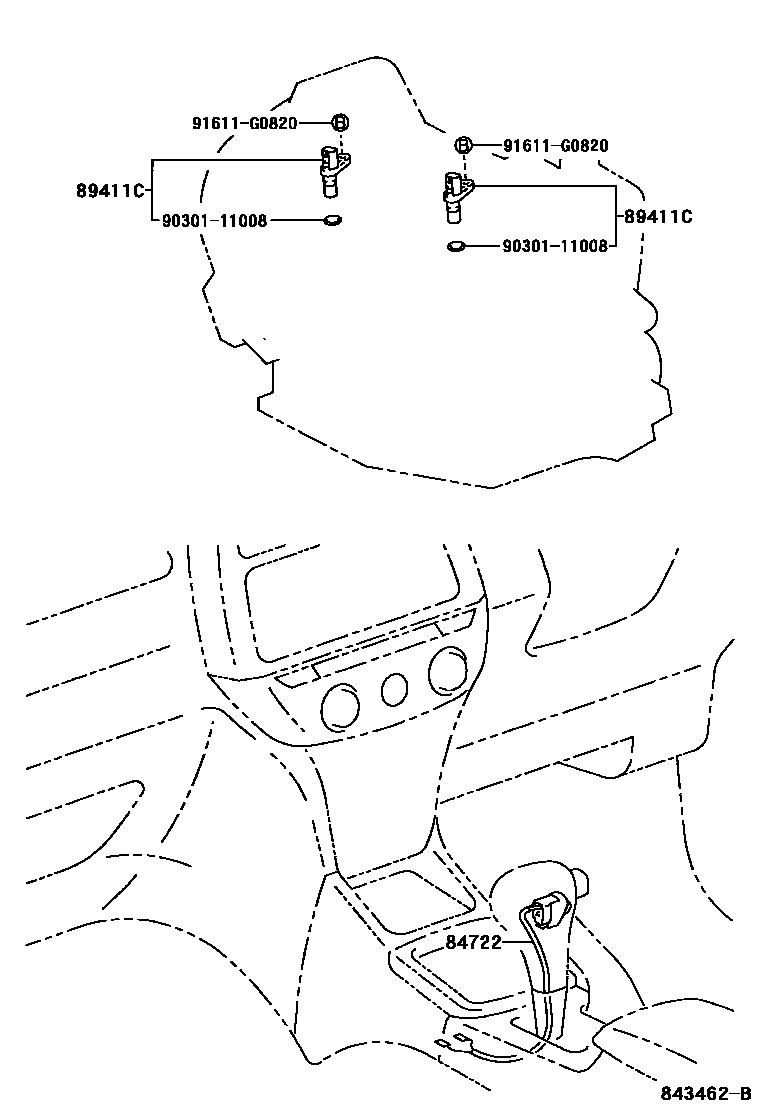 Toyota RAV4 超速档和电子控制变速器 EPC diagram — 843462B
