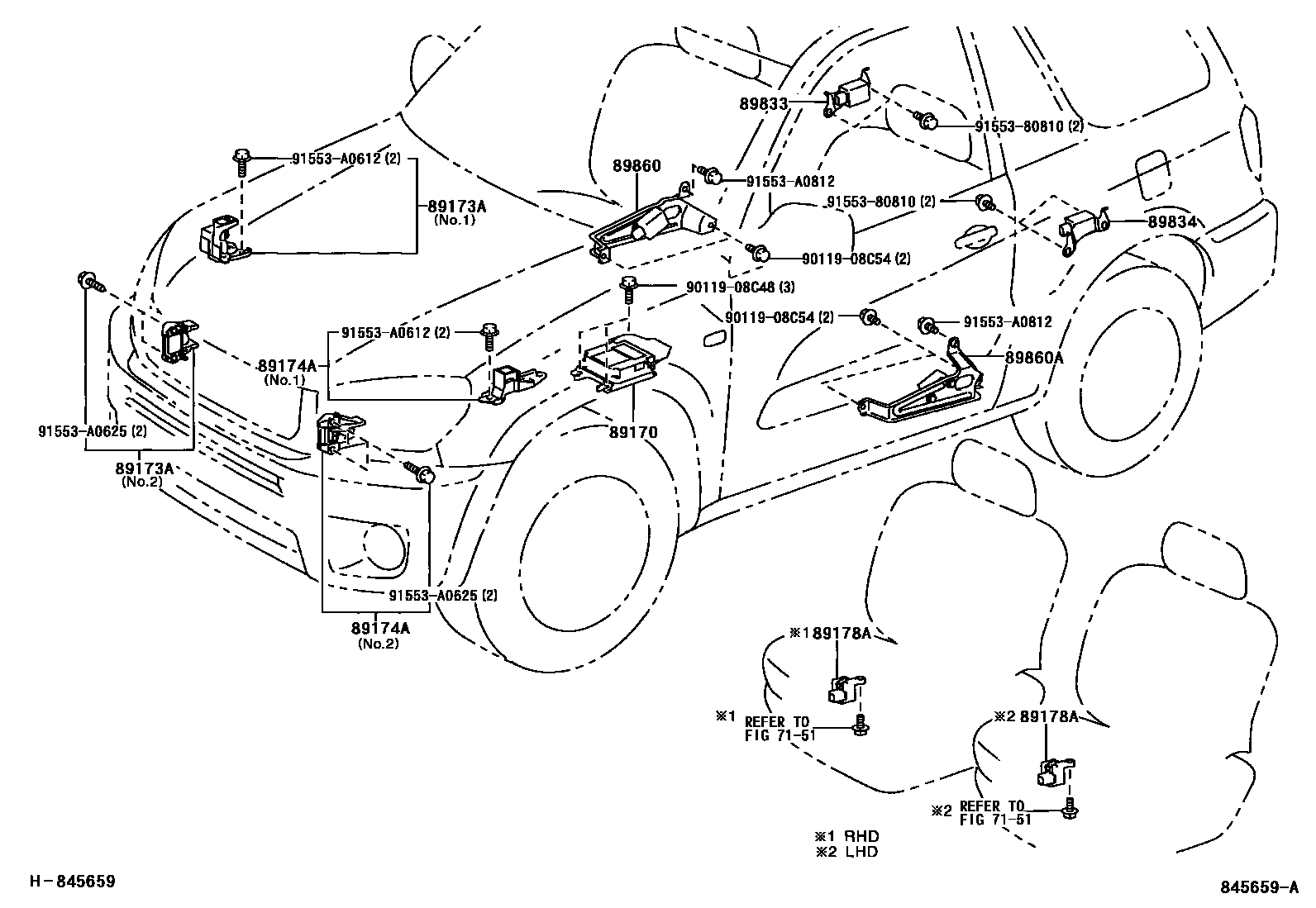 Toyota RAV4 空气囊 EPC diagram — 845659A