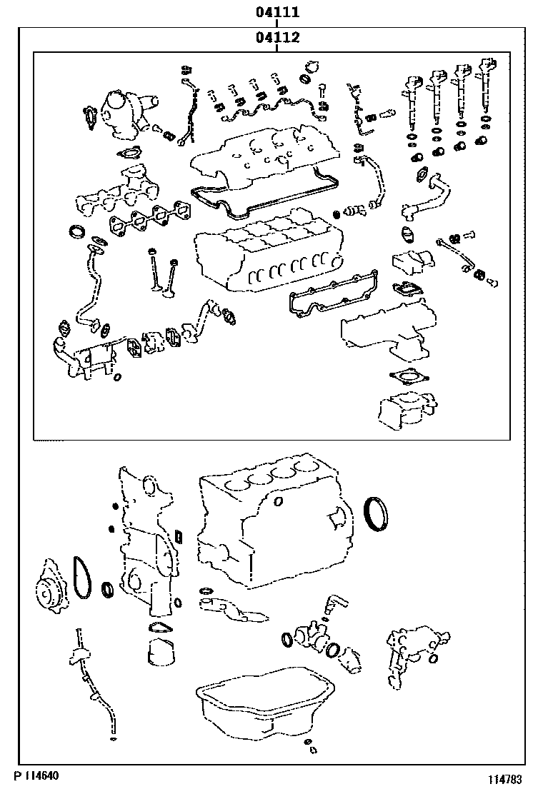 Toyota RAV4 Engine Overhaul Gasket Kit EPC diagram — 114783