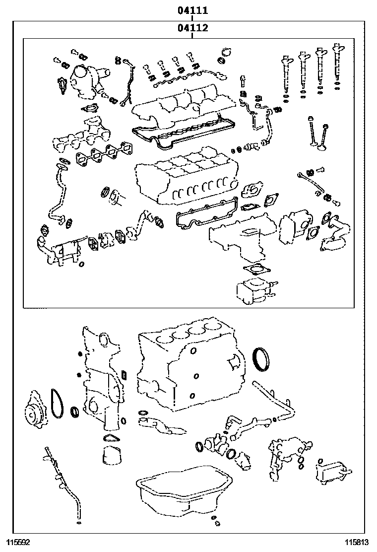 Toyota RAV4 Engine Overhaul Gasket Kit EPC diagram — 115813