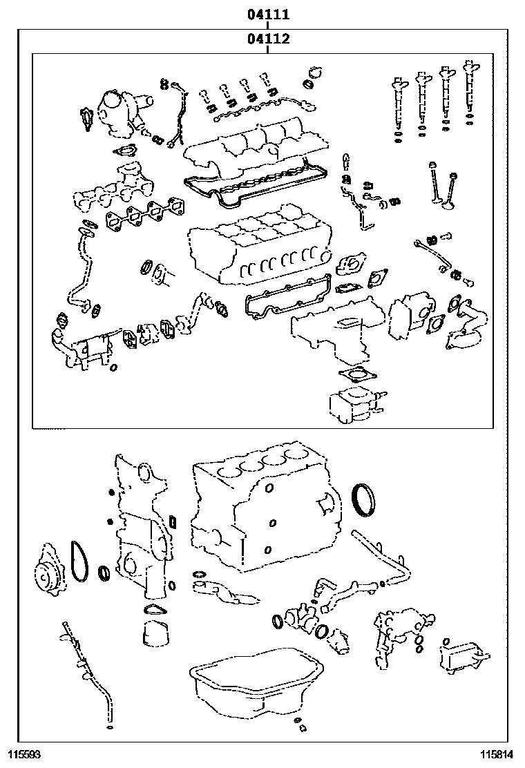 Toyota RAV4 Engine Overhaul Gasket Kit EPC diagram — 115814