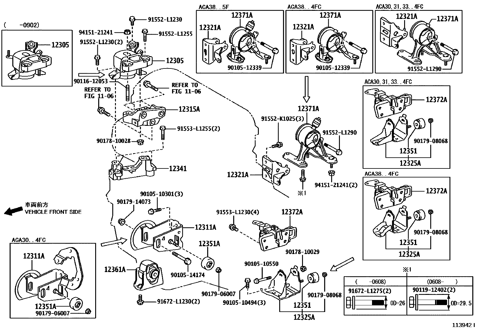 Toyota RAV4 Engine Mounting EPC diagram — 113942I