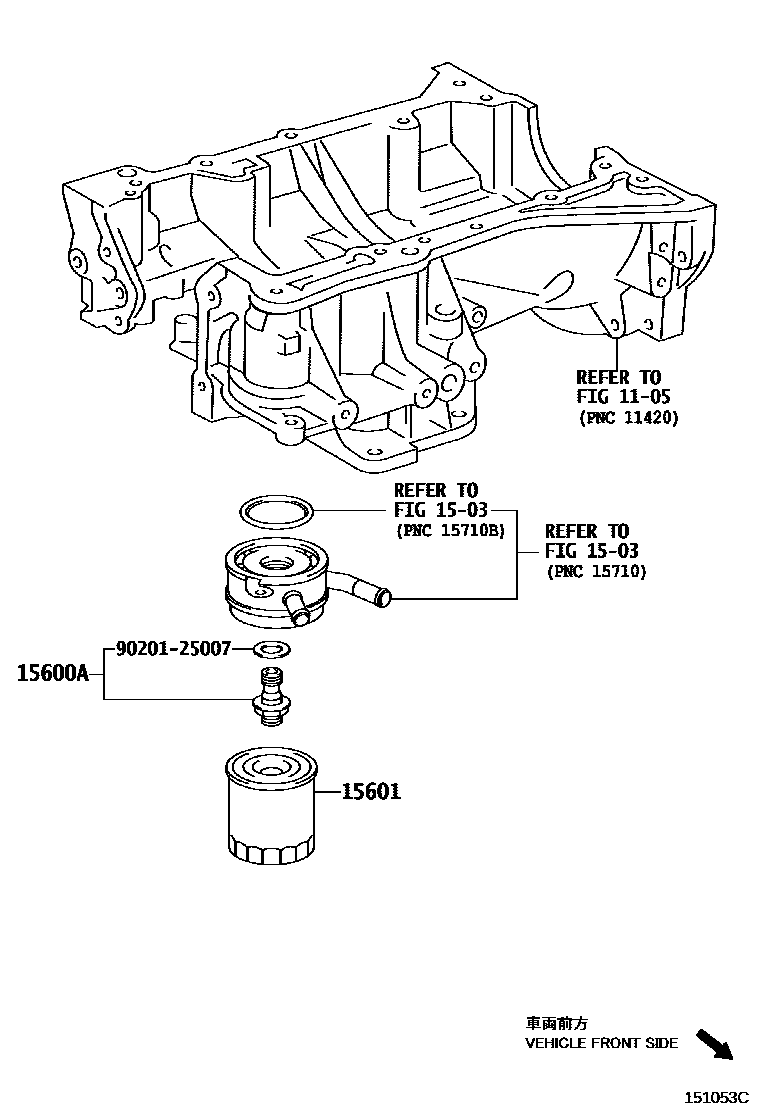 Toyota RAV4 Oil Filter EPC diagram — 151053C