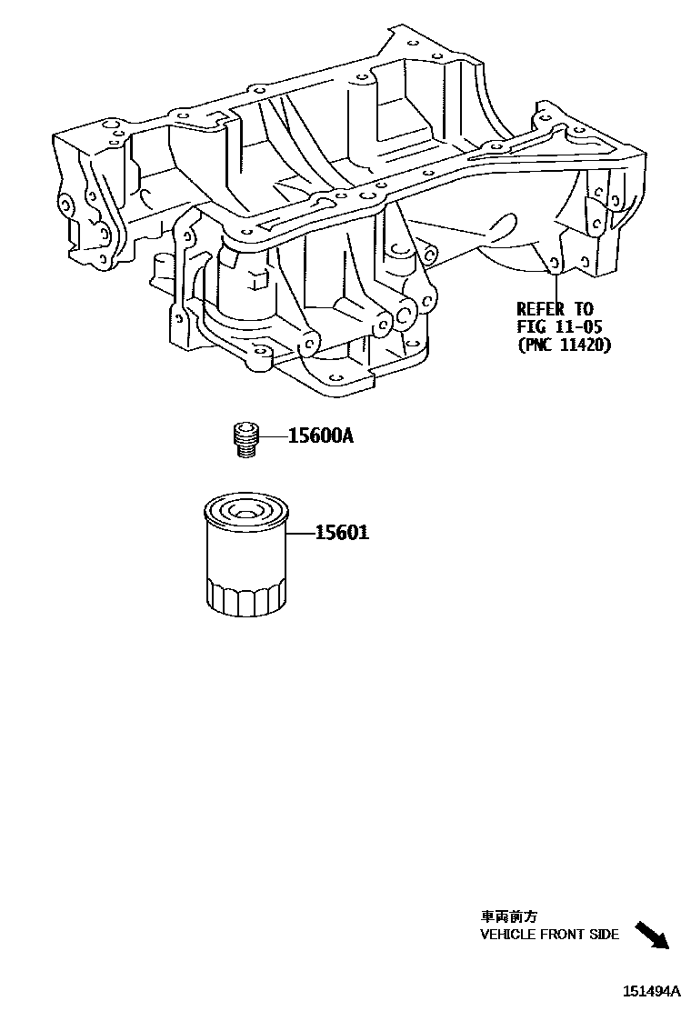 Toyota RAV4 Oil Filter EPC diagram — 151494A