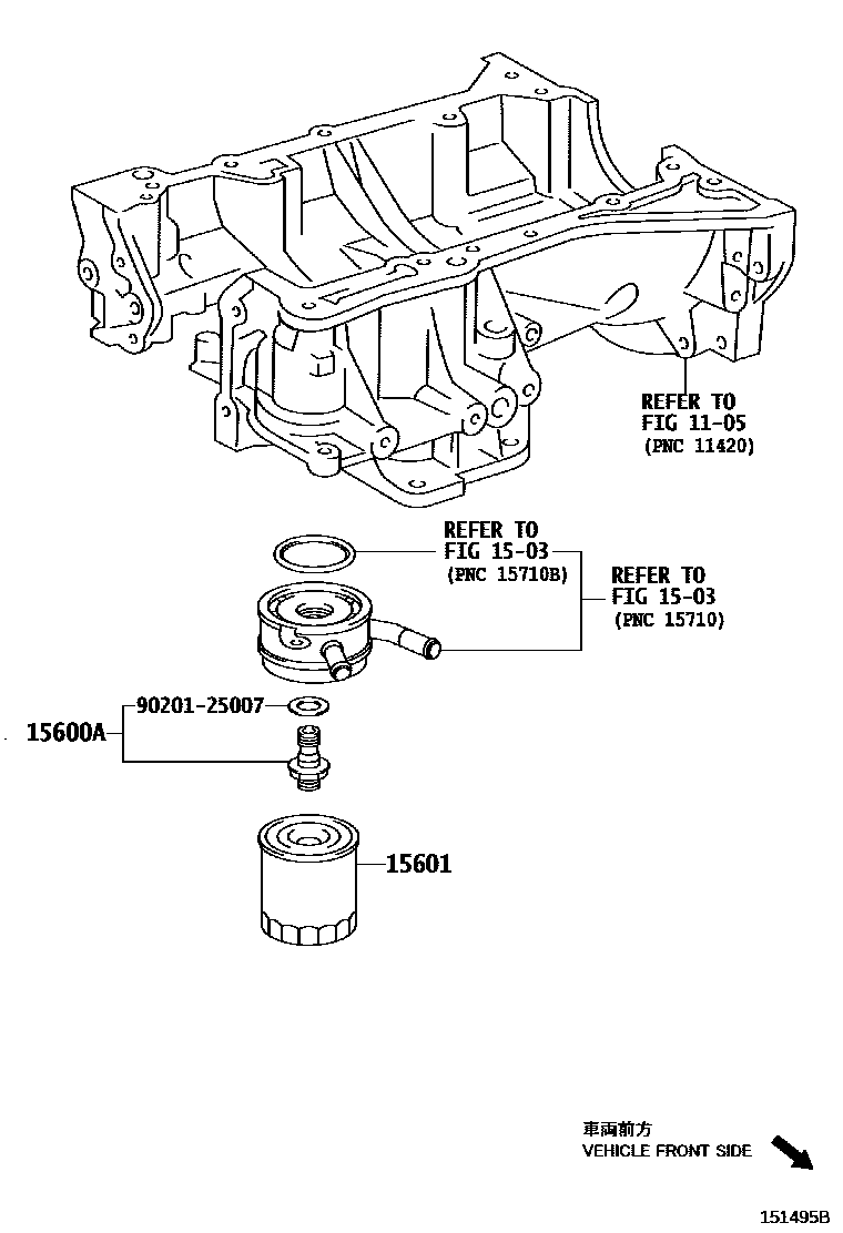 Toyota RAV4 Oil Filter EPC diagram — 151495B