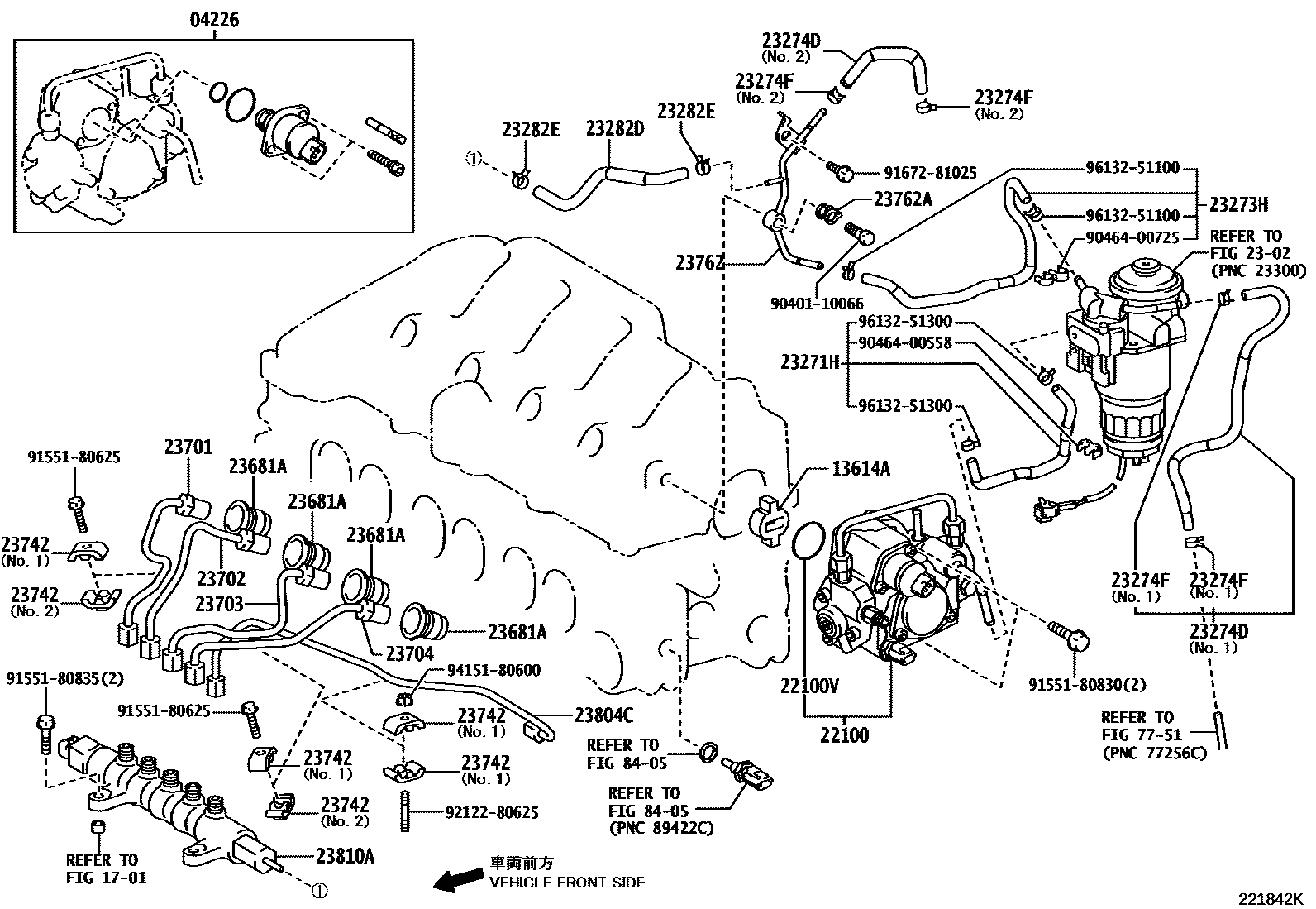 Toyota RAV4 喷油泵总成 EPC diagram — 221842K